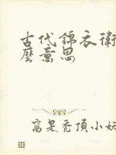 古代锦衣卫是什么意思