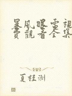 暴风眼电视剧免费观看全集高清