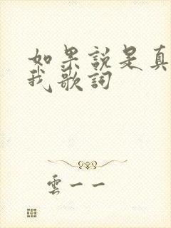 如果说是真的爱我歌词