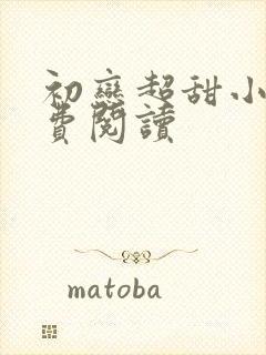 初恋超甜小说免费阅读封面