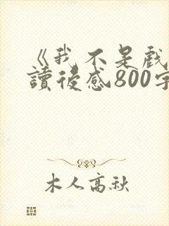 《我不是戏神》读后感800字