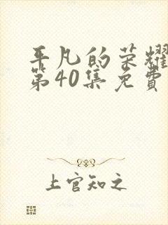 平凡的荣耀真人第40集免费观看封面