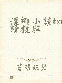 汉乡小说txt精校版