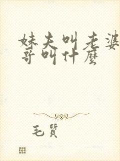 妹夫叫老婆的哥哥叫什么