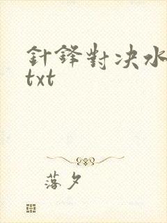 针锋对决水千丞txt