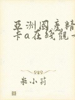 亚洲国产精品不卡a在线观看