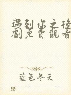 遇到你之后电视剧免费观看完整版封面