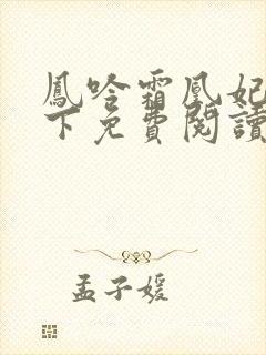 凤吟霜凰妃倾天下免费阅读封面