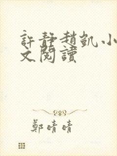 许静赵凯小说全文阅读