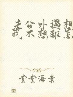 老公外遇想离婚我不想离怎么办