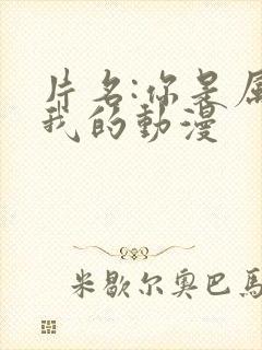 片名:你是属于我的动漫