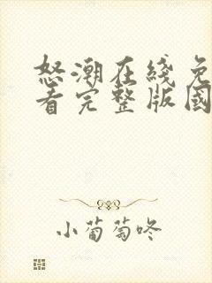 怒潮在线免费观看完整版国语封面