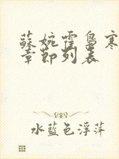 苏婉霍枭寒最新章节列表封面