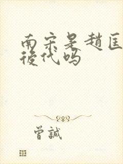 南宋是赵匡胤的后代吗