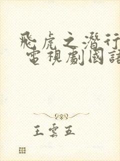 飞虎之潜行极战 电视剧国语