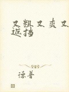 又粗又爽又色无遮挡