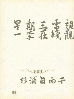 星期三电视剧第一季在线观看全集