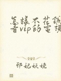 怎样不花钱可以看vip的电视剧