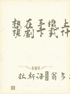 想在手机上看电视剧下载什么软件