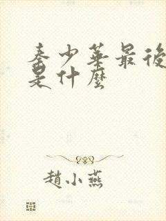 秦少华最后结局是什么