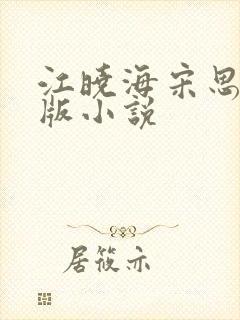 江晓海宋思雨正版小说