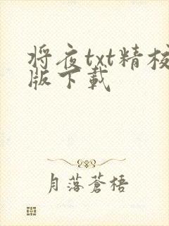 将夜txt精校版下载