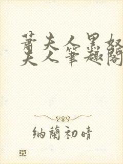 萧夫人黑奴上萧夫人笔趣阁最新章节