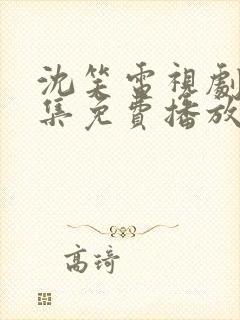 沈笑电视剧40集免费播放封面