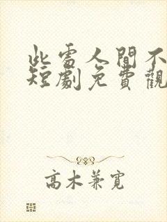 此处人间不相逢短剧免费观看