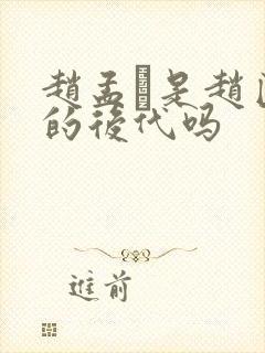 赵孟頫是赵匡胤的后代吗