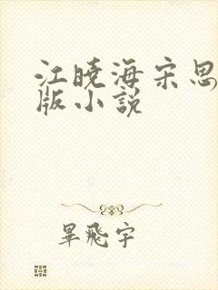 江晓海宋思雨正版小说