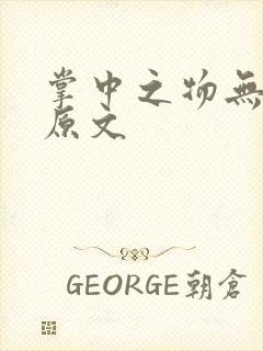 掌中之物无删减原文