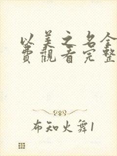 以美之名全集免费观看完整版高清封面