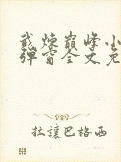 武炼巅峰小说无弹窗全文免费阅读封面