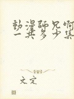 动漫师兄啊师兄一共多少集封面