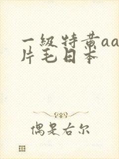 一级特黄aa大片毛日本封面