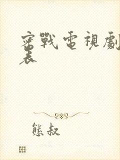 密战电视剧演员表