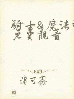 骑士&魔法动漫免费观看