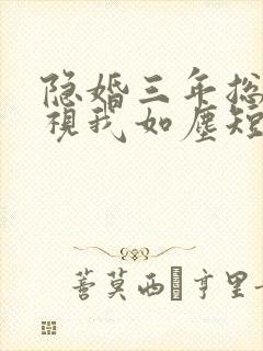 隐婚三年总裁他视我如尘短剧免费观看