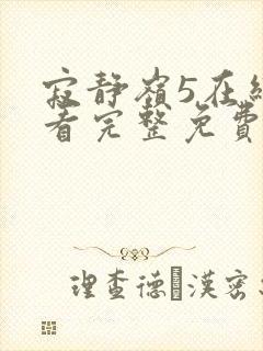 寂静岭5在线观看完整免费高清封面