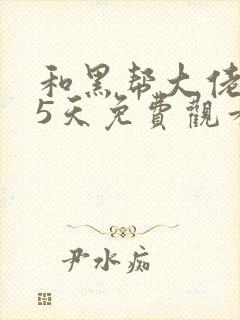 和黑帮大佬365天免费观看