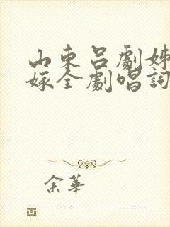 山东吕剧姊妹易嫁全剧唱词封面