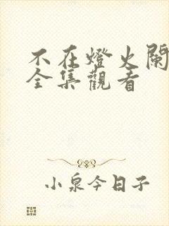 不在灯火阑珊处全集观看