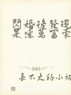 闪婚后发现老公是亿万富豪小说txt