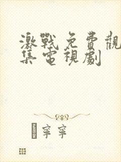 激战免费观看全集电视剧