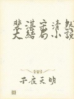 裴湛宋清然姜o大结局小说名
