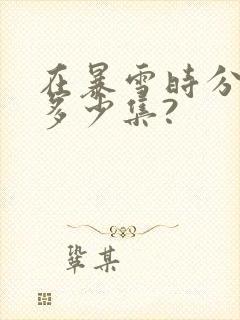 在暴雪时分一共多少集?