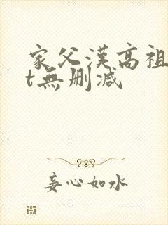 家父汉高祖txt无删减