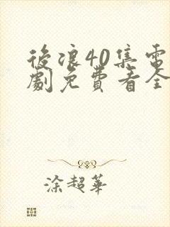 后浪40集电视剧免费看全集