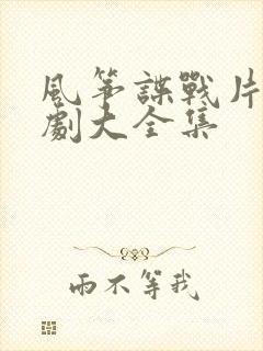 风筝谍战片电视剧大全集